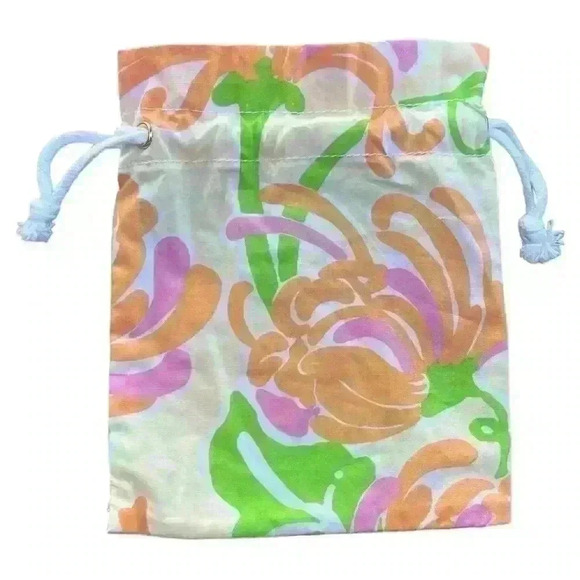 Lilly Pulitzer Drawstring Jewelry Gift Bag colorful pouch bright summer - Picture 4 of 4